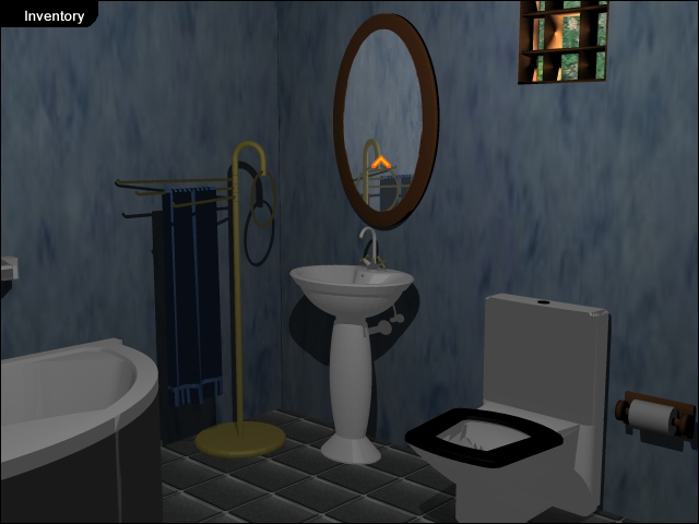 Lifestream (Windows) screenshot: Father Holton's bathroom. All sorts of interesting things happen in there!