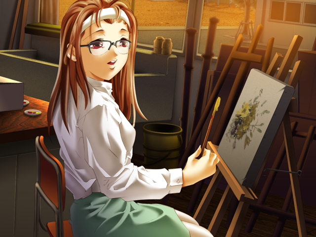 Sensei 2 (Windows) screenshot: Kumiko in art room