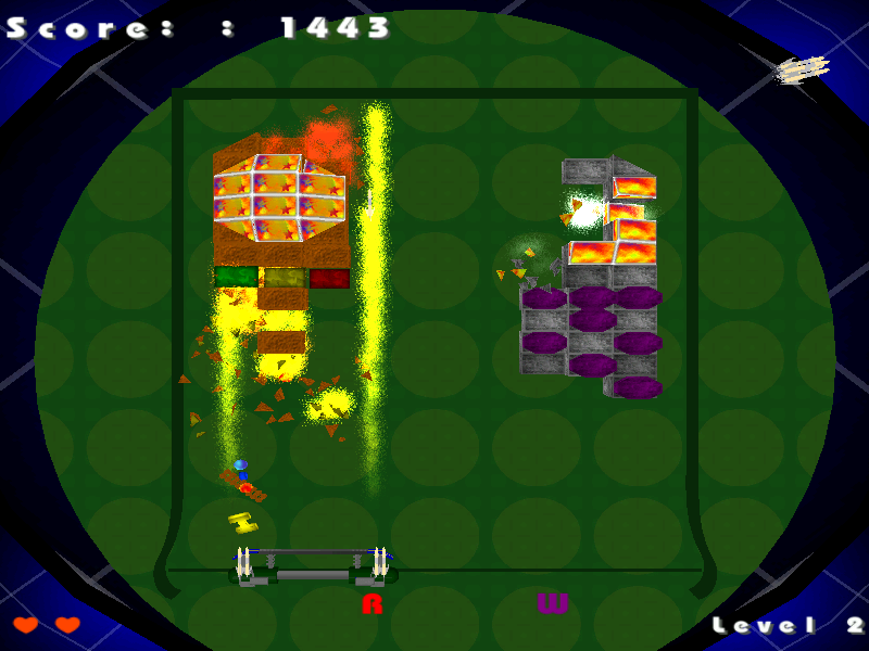 Magic Ball Christmas Edition (Windows) screenshot: Chemical rockets in action
