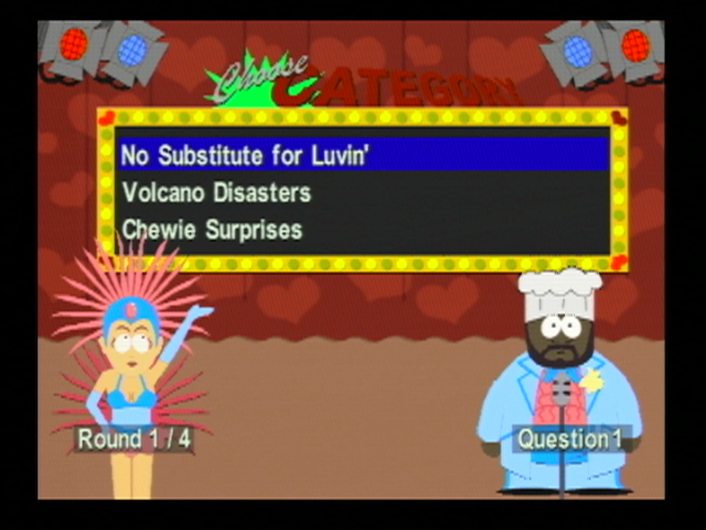 South Park: Chef's Luv Shack (Nintendo 64) screenshot: Choose a category