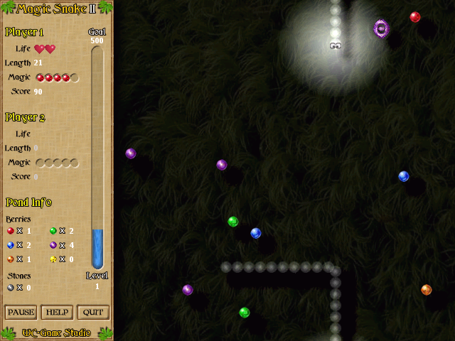 Magic Snake II (Windows) screenshot: The night has begun