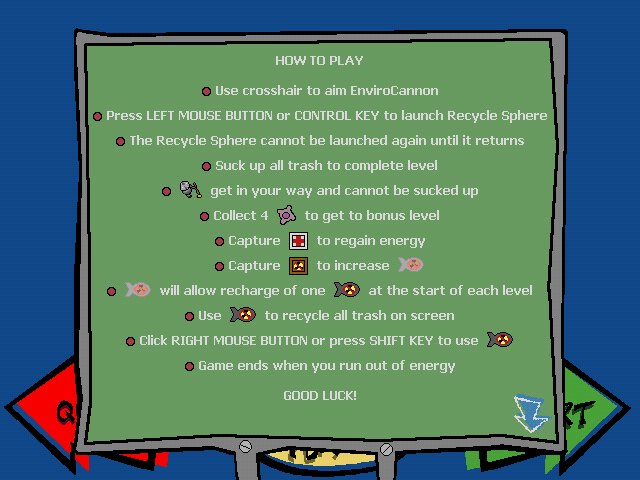 Spy Fox: "Operation Ozone" (Windows) screenshot: Game Instructions.