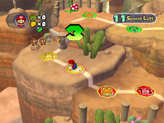 Mario Party 6 (GameCube) screenshot: Mario runs along the path...