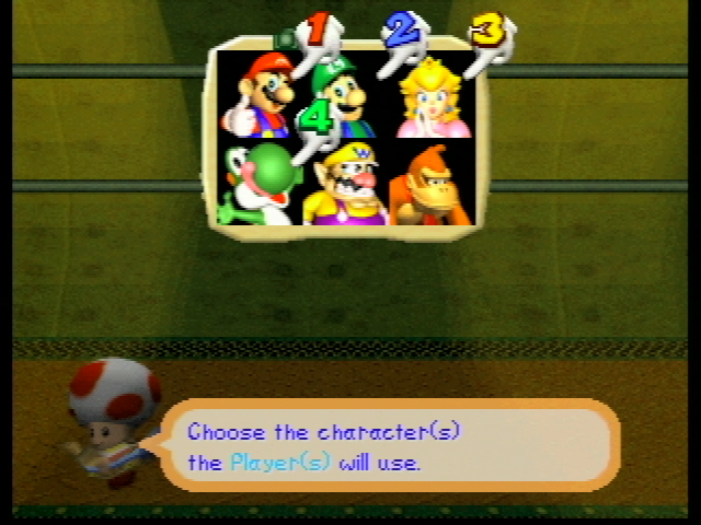 Mario Party 2 (Nintendo 64) screenshot: Setting up the players
