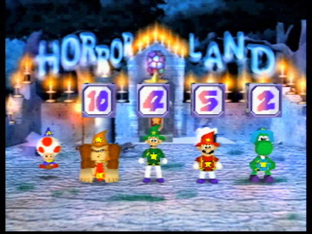 Mario Party 2 (Nintendo 64) screenshot: Roll the dice to see who goes first