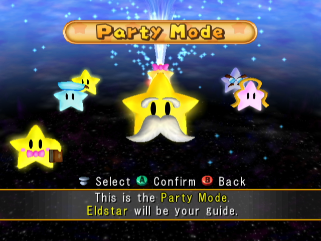 Mario Party 5 (GameCube) screenshot: The main menu: choose a game option