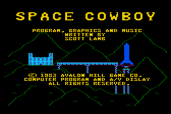Space Cowboy (Atari 8-bit) screenshot: Title Screen