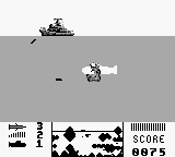 The Hunt for Red October (Game Boy) screenshot: Your submarine were attacked by Soviet cruiser...