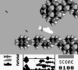The Hunt for Red October (Game Boy) screenshot: Safe place from bombarding