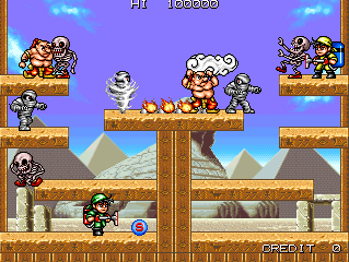 Tumble Pop (Arcade) screenshot: 2-player game (attract mode)