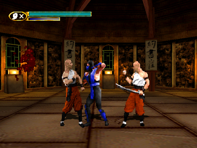 Mortal Kombat Mythologies: Sub-Zero (Nintendo 64) screenshot: Some opponents will try to kill with a weapons.