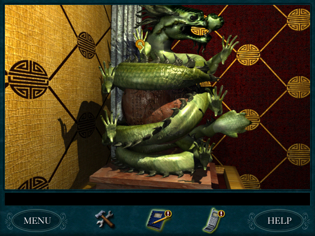 Nancy Drew: Curse of Blackmoor Manor (Windows) screenshot: Turn this dragon's hands in certain directions for a surprise
