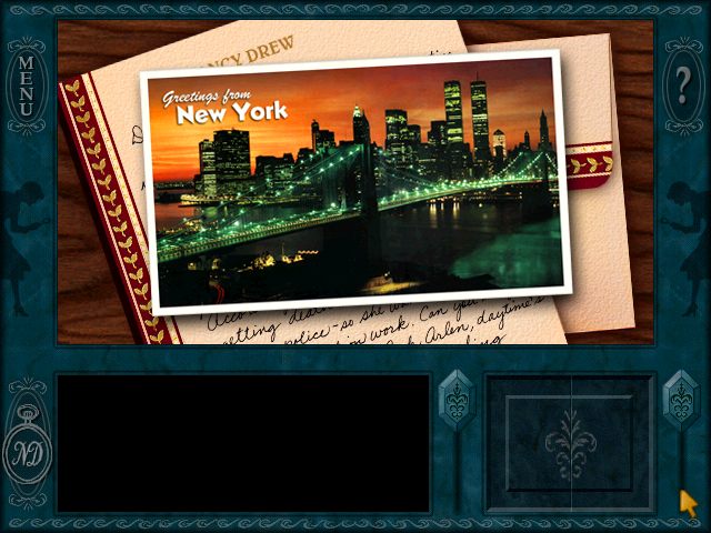 Nancy Drew: Stay Tuned for Danger (Windows) screenshot: Intro: Letter to Bess from New York