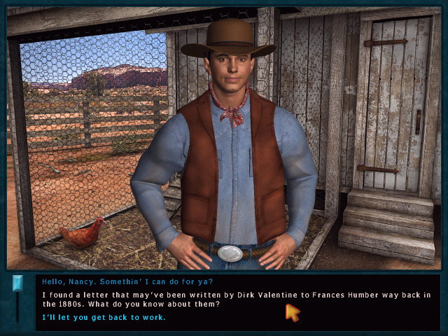 Nancy Drew: The Secret of Shadow Ranch (Windows) screenshot: This is Dave Gregory, the Shadow Ranch's foreman.