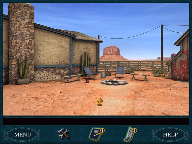 Nancy Drew: The Secret of Shadow Ranch (Windows) screenshot: This is Shadow Ranch, with the cabin on the left side.