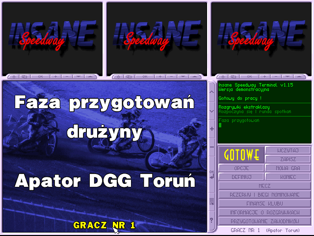 Insane Speedway (DOS) screenshot: Preparation phase