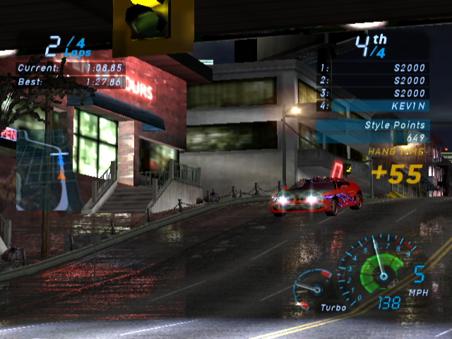 Need for Speed: Underground (GameCube) screenshot: Wheee!