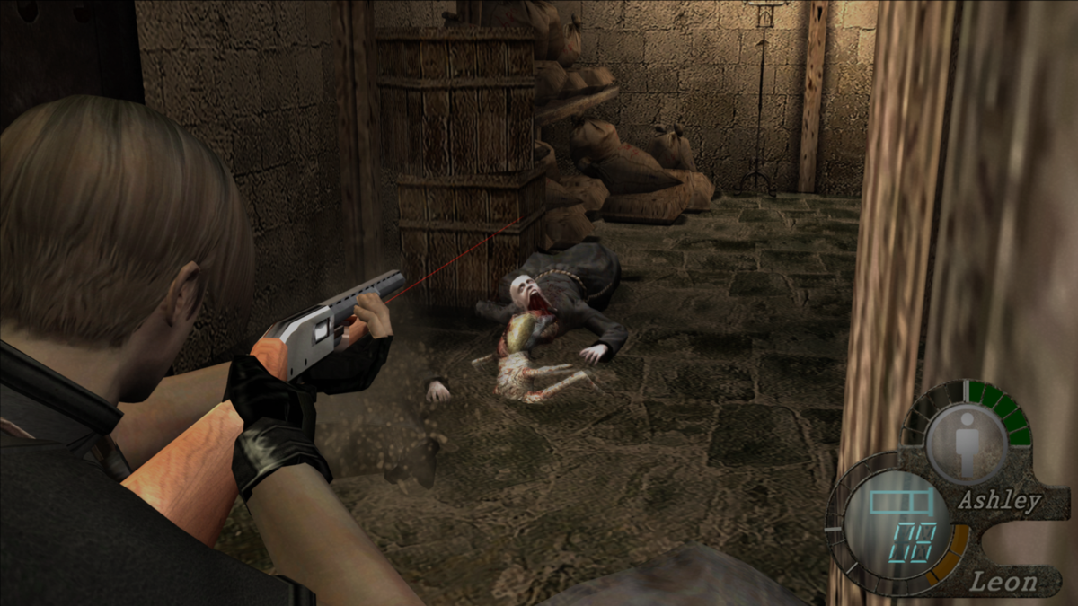 Resident Evil 4: Ultimate HD Edition (Windows) screenshot: Parasitic plagas will crawl out of some dead enemies. Ew, disgusting