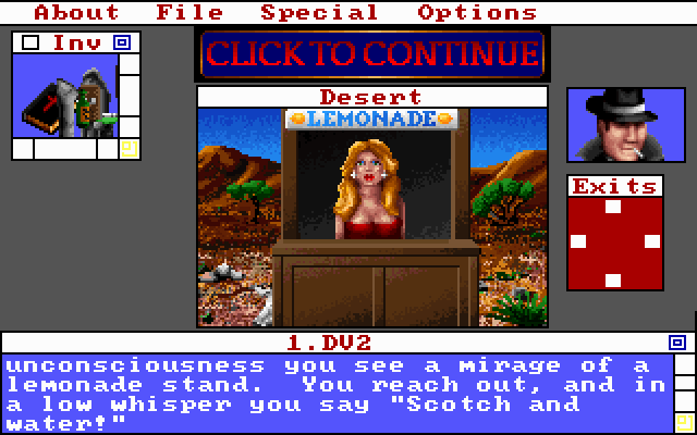 Déjà Vu II: Lost in Las Vegas (DOS) screenshot: Hmm...don't find many of these in the desert... (VGA)