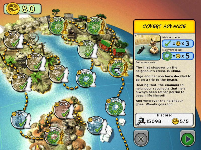 Neighbors from Hell: On Vacation (Windows) screenshot: Game map