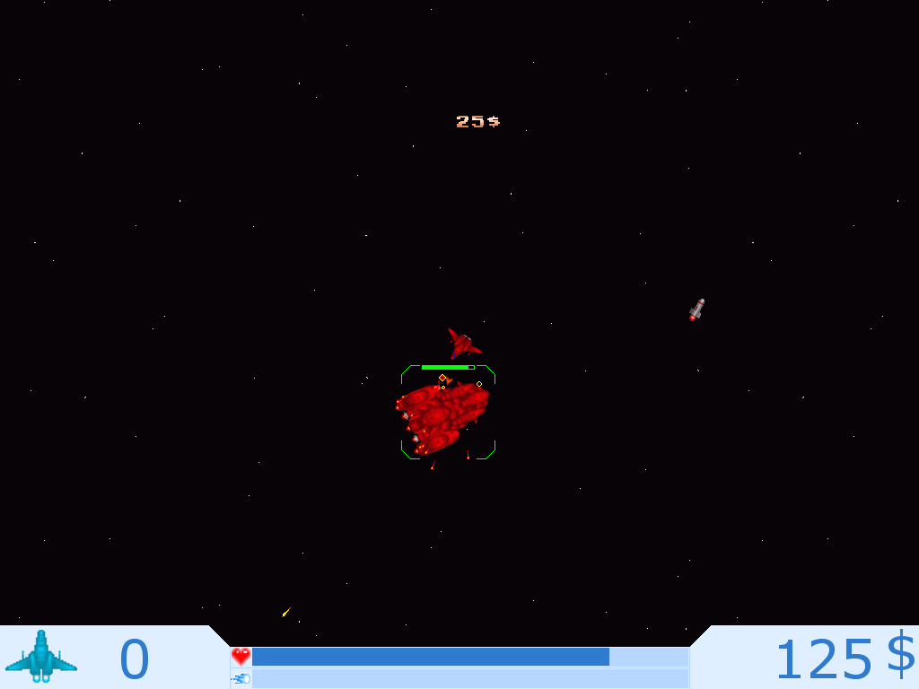 (Not) Just another Space Shooter (Windows) screenshot: Attacking a huge ship