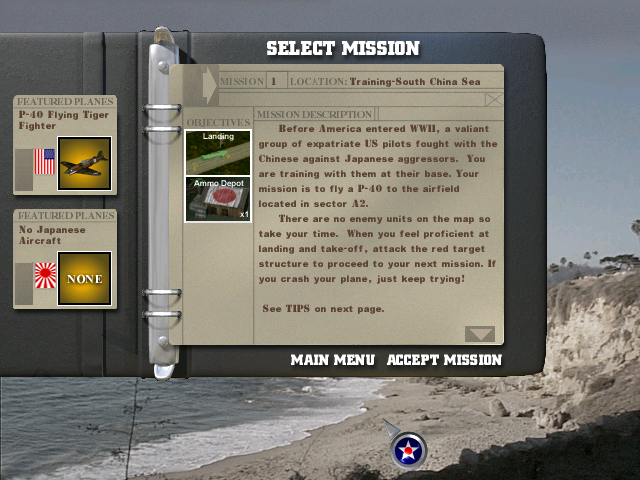 Pearl Harbor: Zero Hour (Windows) screenshot: Mission Briefing