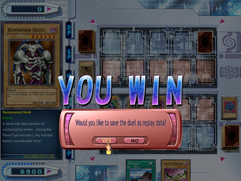 Yu-Gi-Oh!: Power of Chaos - Kaiba the Revenge (Windows) screenshot: Winning is not very easy in this game