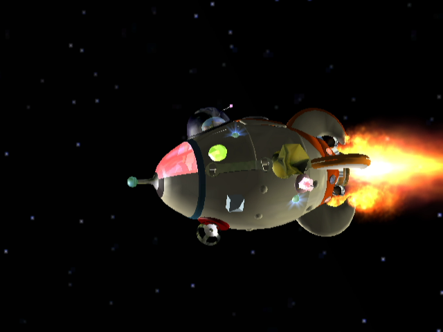 Pikmin (GameCube) screenshot: The space ship, pre-crash.