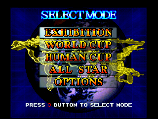 Hyper Formation Soccer (PlayStation) screenshot: Select Mode