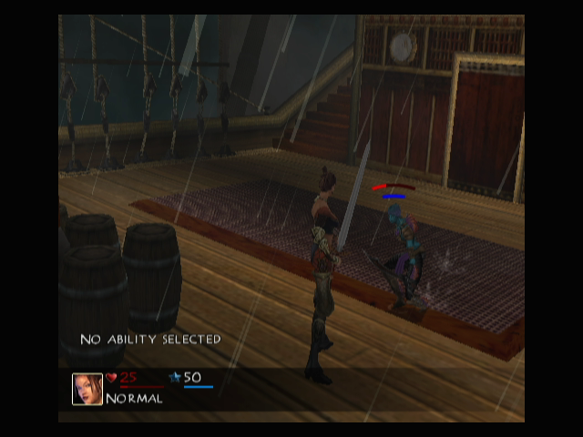 Summoner 2 (GameCube) screenshot: The game begins with a battle on a ship