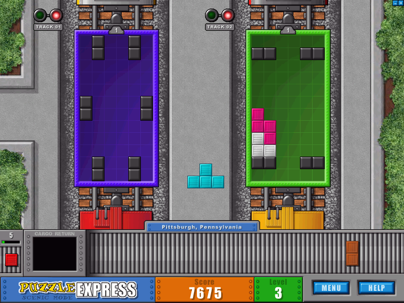 Puzzle Express (Windows) screenshot: There are already two good waggons to fill