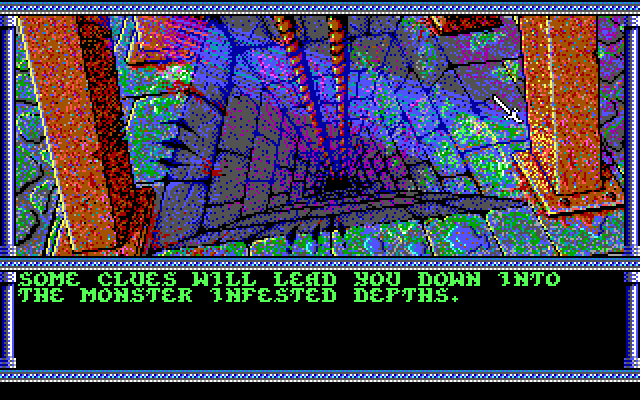 Secret of the Silver Blades (DOS) screenshot: Its deeper than it looks from here...;-)