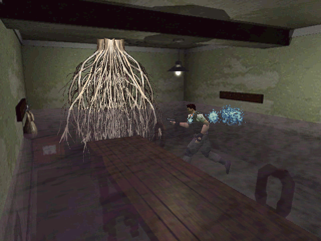 Resident Evil (Windows) screenshot: Branched roots in the flooded basement