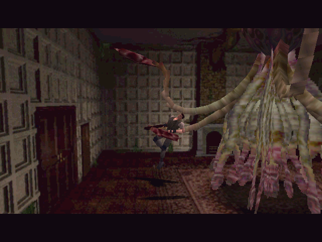 Resident Evil (Windows) screenshot: Battle with Plant 42 altered by T-virus