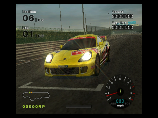 R:Racing Evolution (GameCube) screenshot: Your car just before starting a race