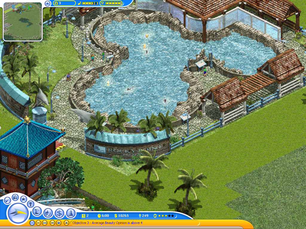 SeaWorld Adventure Parks Tycoon (Windows) screenshot: Or zoom in and see everything close up (though in low detail)