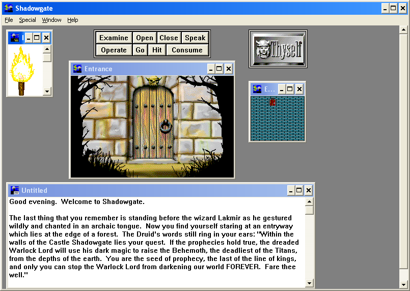 Shadowgate (Windows 16-bit) screenshot: Starting point of game