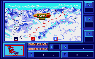 Downhill Challenge (Apple IIgs) screenshot: Select slope