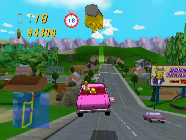 Screenshot of The Simpsons: Road Rage (GameCube, 2001) - MobyGames