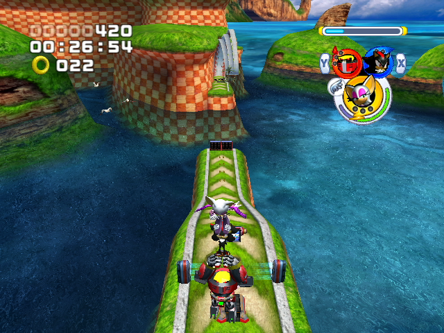 Sonic Heroes (GameCube) screenshot: Flight Formation