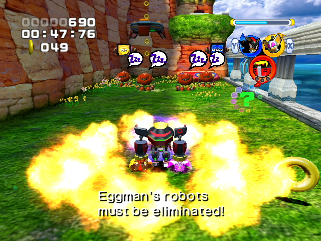 Sonic Heroes (GameCube) screenshot: Eliminate ALL ROBOTS