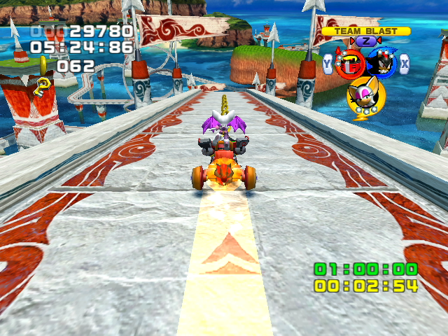 Sonic Heroes (GameCube) screenshot: Mine Cart Mode