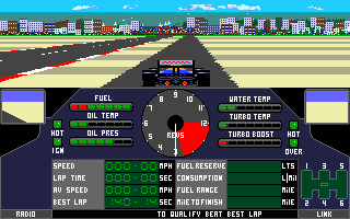 Nigel Mansell's Grand Prix (Amiga) screenshot: Qualify start
