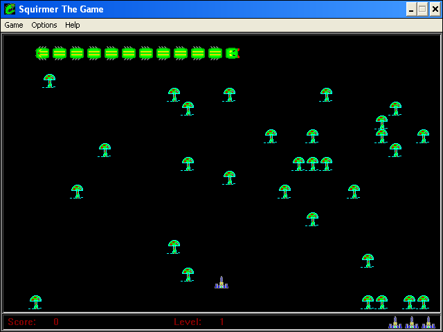 Squirmer The Game (Windows 3.x) screenshot: So begins the game...