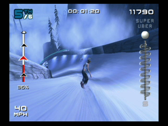 SSX 3 (GameCube) screenshot: This trail can get a bit foggy