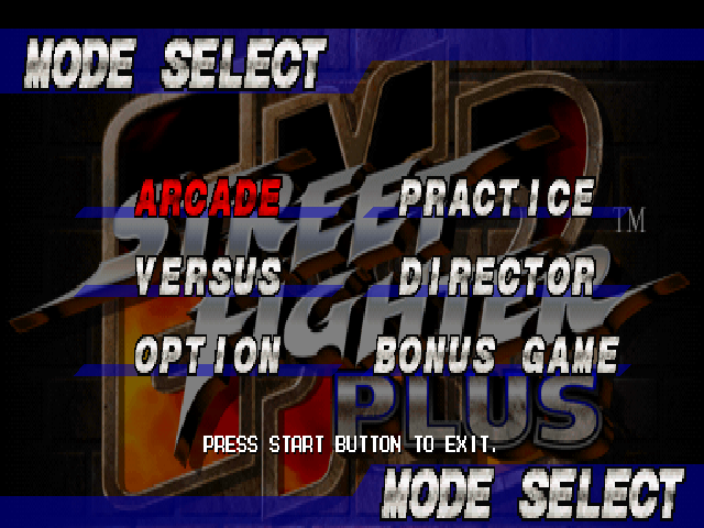 Street Fighter EX2 Plus (PlayStation) screenshot: Main menu.