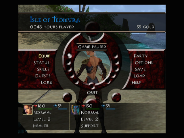Summoner 2 (GameCube) screenshot: The game menu