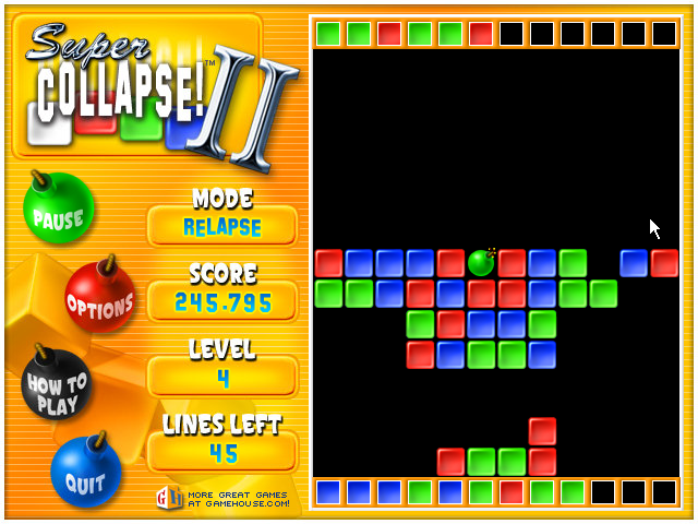 Super Collapse! II (Windows) screenshot: Upper blocks shifting down