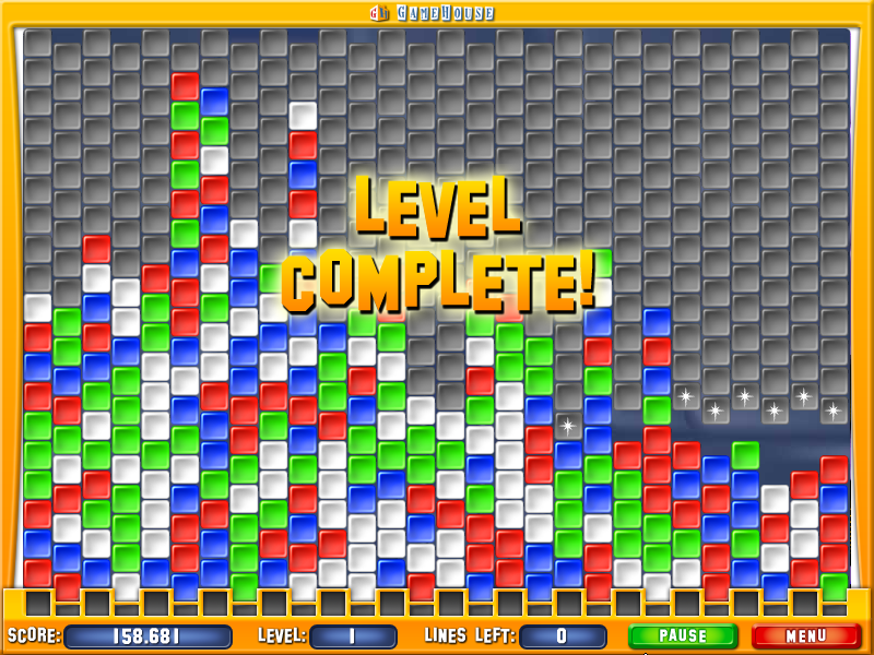 Collapse! Crunch (Windows) screenshot: Level completed