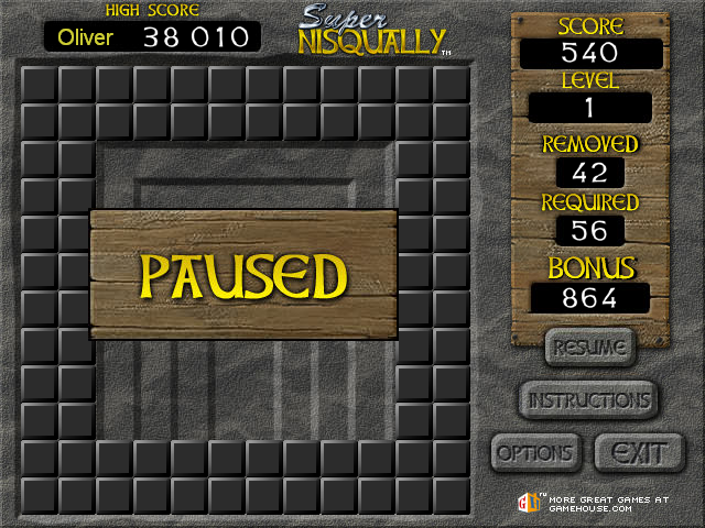 Super Nisqually (Windows) screenshot: Game paused